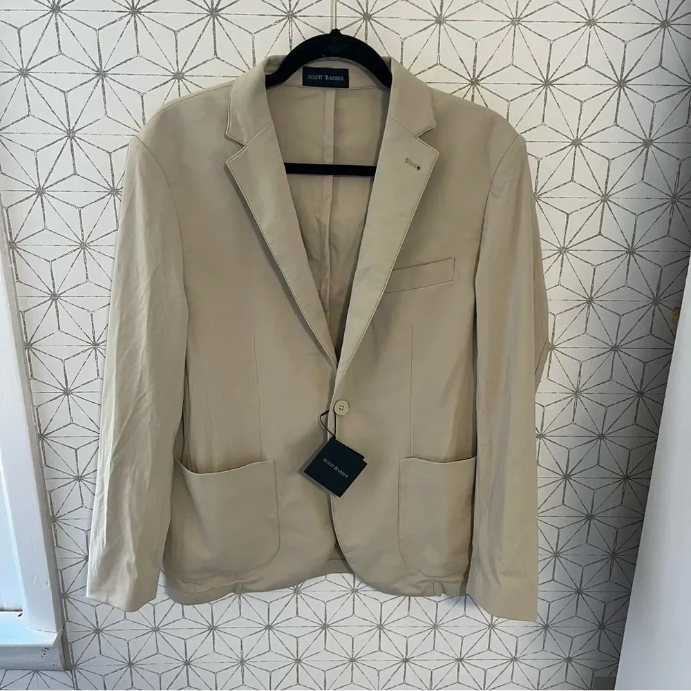 Scott Barber Sono Travel Sport Coat Khaki NWT!